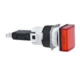 XB6CV4BB, 12...24V entegre LED'li kare kırmızı eksiksiz pilot ışığı Ø16