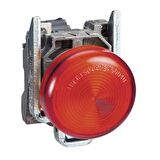 XB4BV64, <=250V BA9s ampul için kırmızı eksiksiz pilot ışığı Ø22 düz lens