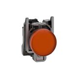 XB4BVB5, 24V entegre LED'li turuncu eksiksiz pilot ışığı Ø22 düz lens