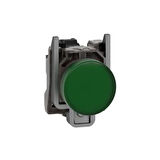 Schneider Electric XB4BVG3, Işıklı Buton, Harmony XB4, gri plastik, yeşil, 22 mm, entegre LED, düz lens, 110–120 V AC