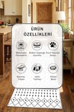 Yıkanabilir Kaymaz Beyaz Mutfak Halısı Tüy Tutmaz Leke Tutmaz