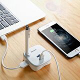 Baseus Dock Hub Kalem Şarjlı 2xUSB3.0 125MB/sn RJ45 TF-SD Girişli Masaüstü Dock Adaptör
