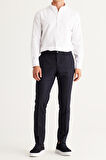 Erkek Lacivert Slim Fit Dar Kesim Yan Cepli Beli Lastikli Pantolon