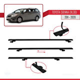 Toyota Sienna 3 (XL30) 2011-2020 Arası ile Uyumlu BASIC Model Ara Atkı Tavan Barı Siyah 2 Adet