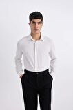 DeFacto Slim Fit Dar Kesim Polo Yaka Çizgili Uzun Kollu Gömlek B6487AX24SPWT34