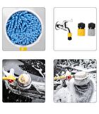 Coofbe Profesyonel Mikrofiber Araç Yıkama Fırçası Dönen Başlıklı Oto Yıkama Fırçası Sabunluk Set