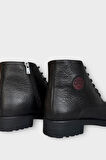 Hakiki Deri Kaydırmaz Kauçuk Taban Fermuarlı Erkek Bot SİYAH
