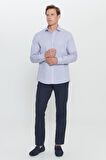 Altınyıldız Classics Beyaz - Mavi Erkek Gömlek 4A2024200017