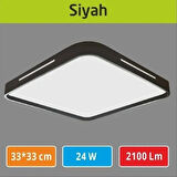 33×33 Led Panel Dekoratif Siyah Kapak 24w Sıva Üstü Şık Kaliteli Ürün