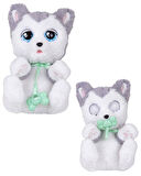 Baby Paws Sesli Yavru Köpek Pelüş 20 cm Husky Yeşil Çanta