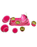 Vardem Puantiyeli Metal Çay Seti 15 Parça Pembe 2020C