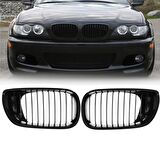 S-Dizayn Bmw 3 Serisi E46 Ön Panjur Böbrek Parlak Siyah Piano Black M3 Model 2002-2005