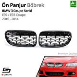 S-Dizayn Bmw 3 Serisi Coupe E92/E93 Coupe Ön Panjur Böbrek Parlak Siyah Piano Black Diamond Model 2010-2014