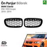 S-Dizayn Bmw 3 Serisi Coupe E92/E93 Coupe Ön Panjur Böbrek Parlak Siyah Çerçeveli Krom Diamond Model 2010-2014