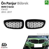 S-Dizayn Bmw 3 Serisi GT F34 GT Ön Panjur Böbrek Parlak Siyah Piano Black Diamond Model 2012-2017