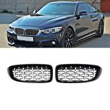 S-Dizayn Bmw 4 Serisi F32/F33/F36 Ön Panjur Böbrek Parlak Siyah Çerçeveli Krom Diamond Model 2012-2017