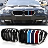 S-Dizayn Bmw 5 Serisi E39 Ön Panjur Böbrek Parlak Siyah Piano Black M Renkli M5 Model 1996-2003
