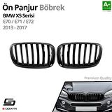 S-Dizayn Bmw X5 E70/E71/E72 Ön Panjur Böbrek Parlak Siyah Piano Black Düz Model 2007-2013