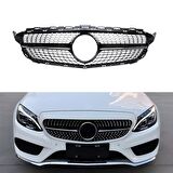 S-Dizayn Mercedes C-Class W205 Ön Panjur Parlak Siyah Piano Black Diamond Model 2015-2018