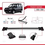 Peugeot Partner 2003-2008 Arası ile uyumlu FLY Model Ara Atkı Tavan Barı GRİ 3 ADET BAR