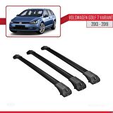 Volkswagen Golf 7 VARIANT 2013-2019 Arası ile uyumlu ACE-1 Ara Atkı Tavan Barı SİYAH 3 ADET BAR