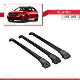 Skoda Kamiq 2019 ve Sonrası  ile uyumlu ACE-1 Ara Atkı Tavan Barı SİYAH 3 ADET BAR