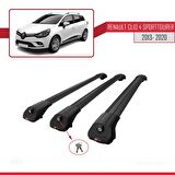 Renault Clio SPORT TOURER 2013-2020 Arası ile uyumlu ACE-1 Ara Atkı Tavan Barı SİYAH 3 ADET BAR