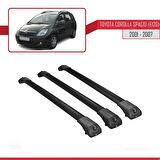 Toyota Corolla Spacio (E120) 2001-2007 Arası ile uyumlu ACE-1 Ara Atkı Tavan Barı SİYAH 3 ADET BAR