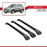 BMW X5 (E53) 2000-2006 Arası ile uyumlu ACE-1 Ara Atkı Tavan Barı SİYAH 3 ADET BAR