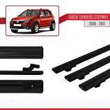 Dacia Sandero STEPWAY 2008-2012 Arası ile uyumlu Basic Model Ara Atkı Tavan Barı SİYAH 3 ADET