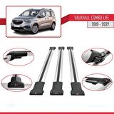 Vauxhall Combo Life 2019-2022 Arası ile Uyumlu FLY Model Ara Atkı Tavan Barı GRİ 3 ADET BAR