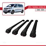 Opel / Vauxhall Zafira Life 2019 ve Sonrası ile uyumlu ACE-1 Ara Atkı Tavan Barı SİYAH 4 ADET BAR