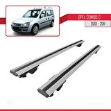 Opel Combo (C) 2001-2011 Arası ile uyumlu HOOK Model Anahtar Kilitli Ara Atkı Tavan Barı GRİ