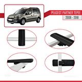 Peugeot Partner Tepee 2008-2018 Arası ile uyumlu Basic Model Ara Atkı Tavan Barı SİYAH 3 ADET