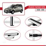 Peugeot Partner Tepee 2008-2018 Arası ile uyumlu Basic Model Ara Atkı Tavan Barı GRİ 3 ADET
