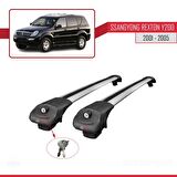 Ssangyong Rexton Y200 2001-2005 Arası ile uyumlu ACE-1 Ara Atkı Tavan Barı GRİ