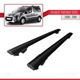 Peugeot Partner Tepe 2008-2018 Arası ile uyumlu HOOK Model Anahtar Kilitli Ara Atkı Tavan Barı SİYAH