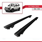 Fiat Panda CROSS 2014 ve Sonrası ile uyumlu HOOK Model Anahtar Kilitli Ara Atkı Tavan Barı SİYAH