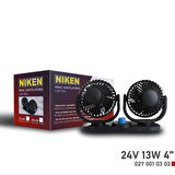 Niken Küçük Çift Başlı 24V Vantilatör 4 Inç 13W