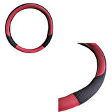 Direksiyon kılıfı 38 cm siyah-bordo /  DIKI412