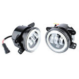 Offroad sis lambası beyaz-turuncu angelli set 4inç /  LASS373