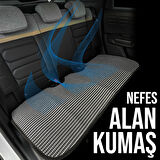 Mercedes ML W164 Uyumlu Koltuk Kılıfı Minder Çizgili Füme Beyaz 2+1 Ön Arka Set