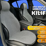 Opel Corsa E Uyumlu Koltuk Kılıfı Minder Çizgili Füme Beyaz 2+1 Ön Arka Set