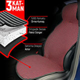 Seat Cordoba Uyumlu Koltuk Kılıfı Minder Çizgili Siyah Kırmızı 2+1 Ön Arka Set