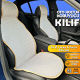 Volvo S90 Uyumlu Koltuk Kılıfı Minder Krem 2+1 Ön Arka Set
