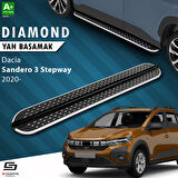 S-Dizayn Dacia Sandero 3 Stepway Diamond Krom Yan Basamak 183 Cm 2020 Üzeri