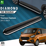 S-Dizayn Ford Tourneo Custom Kısa Şase Diamond Krom Yan Basamak 203 Cm 2012-2023