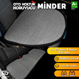 S-Dizayn Oto Koltuk Koruyucu Alt Minder Füme Universal 2+1 Parça Ön Arka A+ Kalite