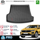 S-Dizayn VW T-Roc 3D Pro Bagaj Havuzu Üst Bagaj 2019 Üzeri A+ Kalite