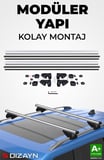 S-Dizayn Renault Duster S-Bar Atlas V1 Ara Atkı Tavan Taşıyıcı Barı Gri 120 Cm 2024 Üzeri A+ Kalite